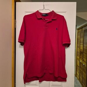 Polo Ralph Lauren Men Red Polo Shirt XL Cotton Classic Fit Embroidered Pony Logo